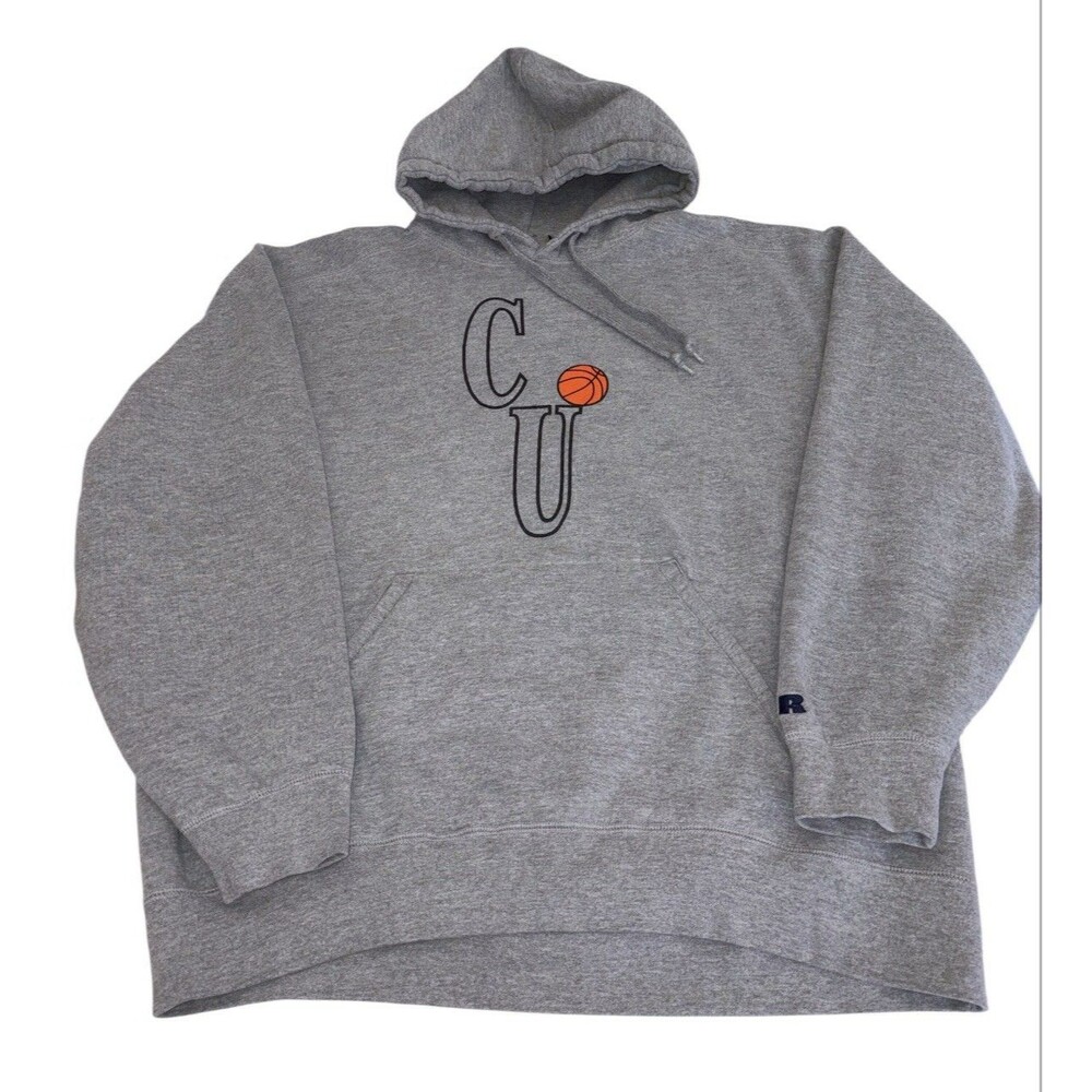 Campbell University Russell Basketball Hoodie XL Team Issued Y2K Gray Sweatshirt